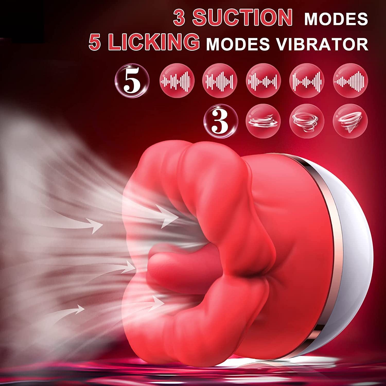 Rose Sex Toys Vibrator For Women - Adult Toys With 10 Vibrating & 10 Tongue Licking Modes