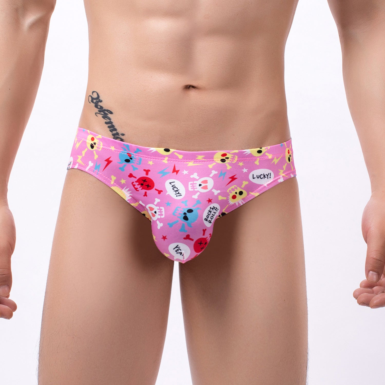 Personalized Print Skull Men's Briefs Men's