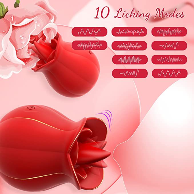 Women's Rose Tongue Licking Device Simulation Electric Silicone Tongue Sex Toys Main image