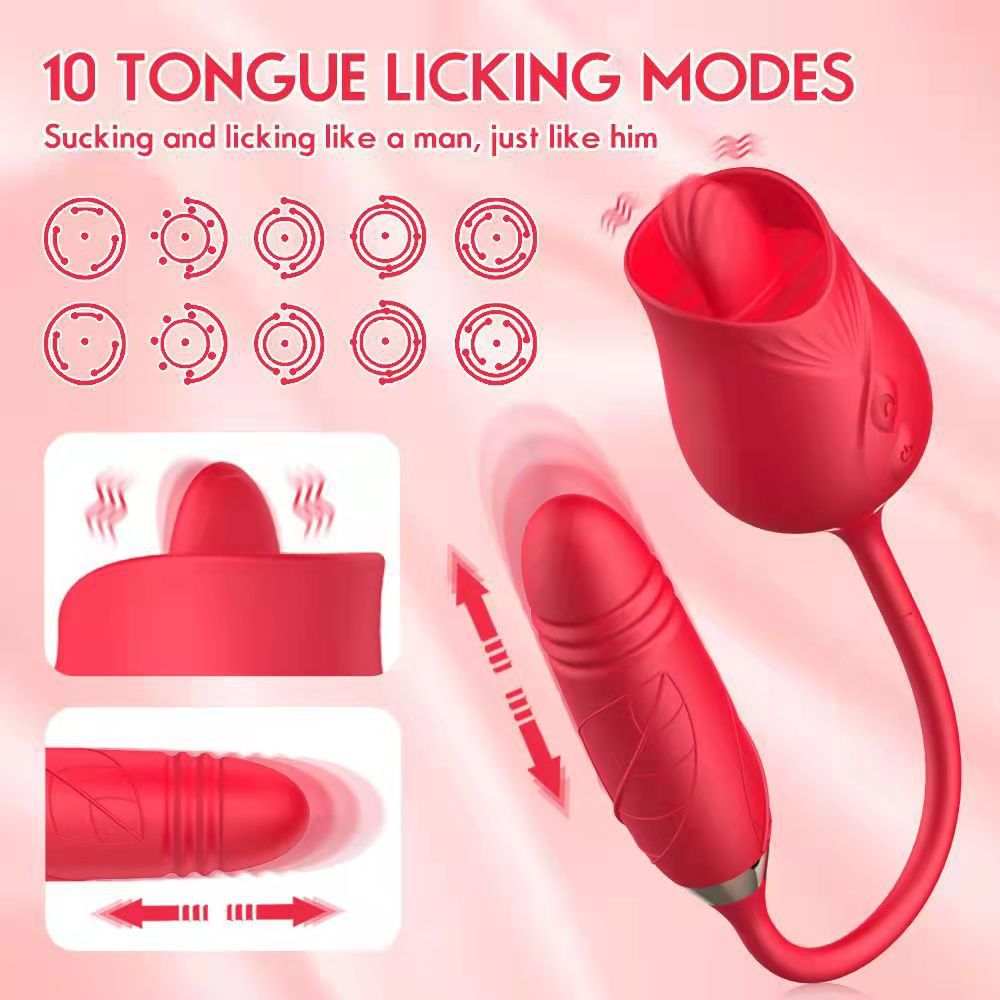 Double-headed Tongue Licking Vibration Retractable Female Products Main image