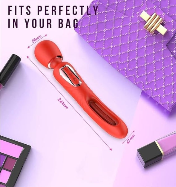 Female AV Vibrator- With 10 Vibration Modes, Adult- G-spot Clitoral Dildo, Adult- Sex- Toys