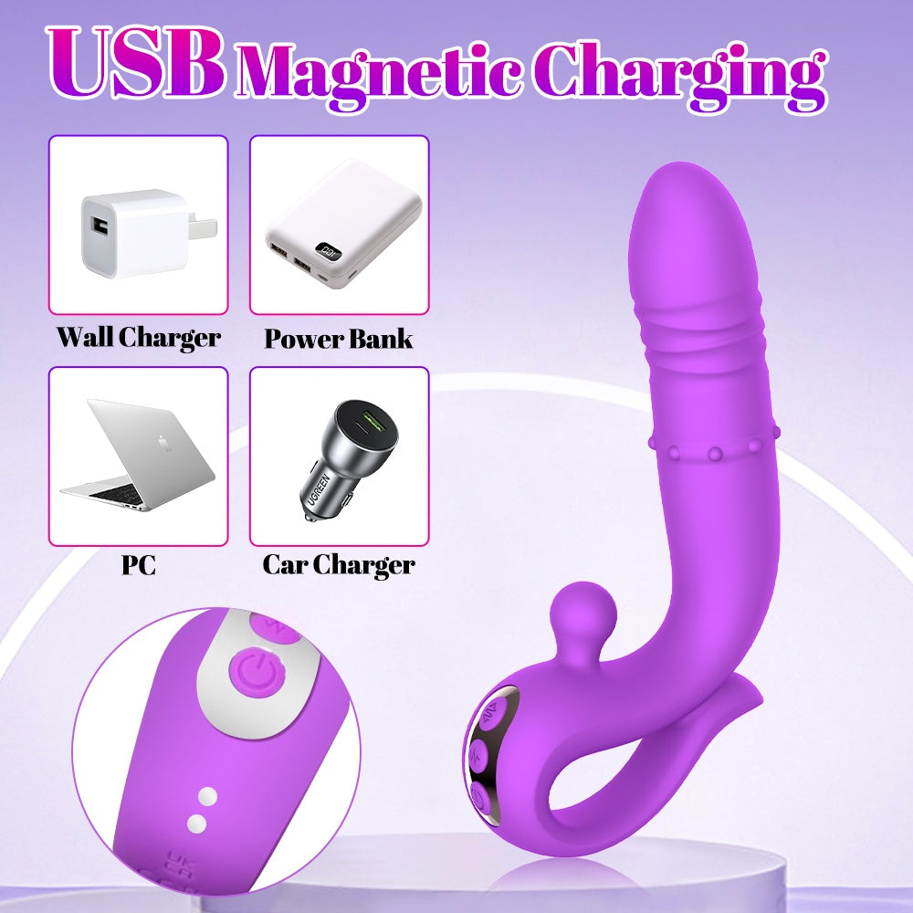 Female Masturbator, G-spot Clitoral  Vibrator, 10 Thrust Functions Telescopic Vibration Female Massager