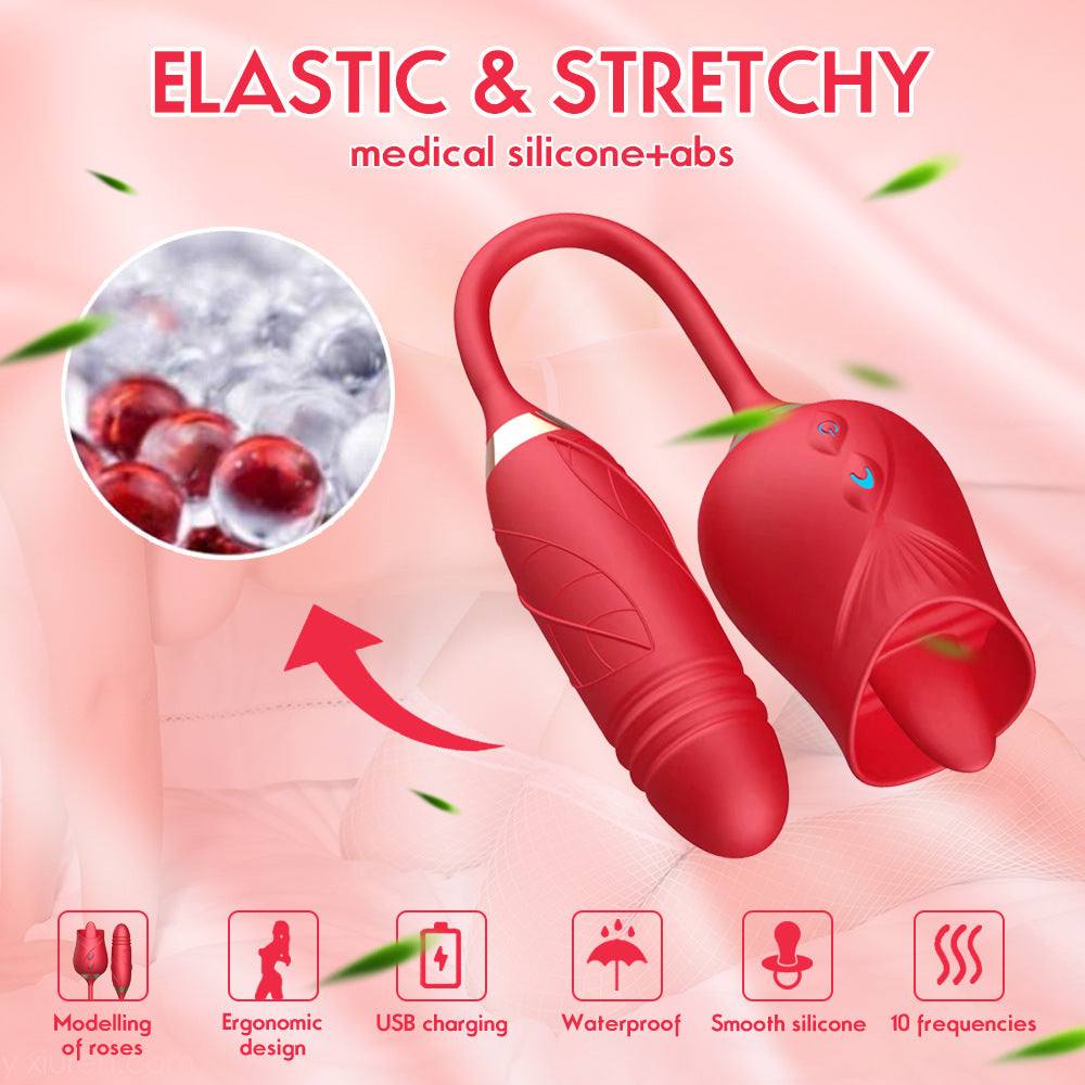 Double-headed Tongue Licking Vibration Retractable Female Products
