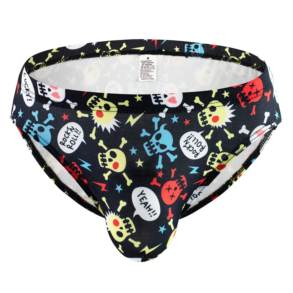Personalized Print Skull Men's Briefs Men's