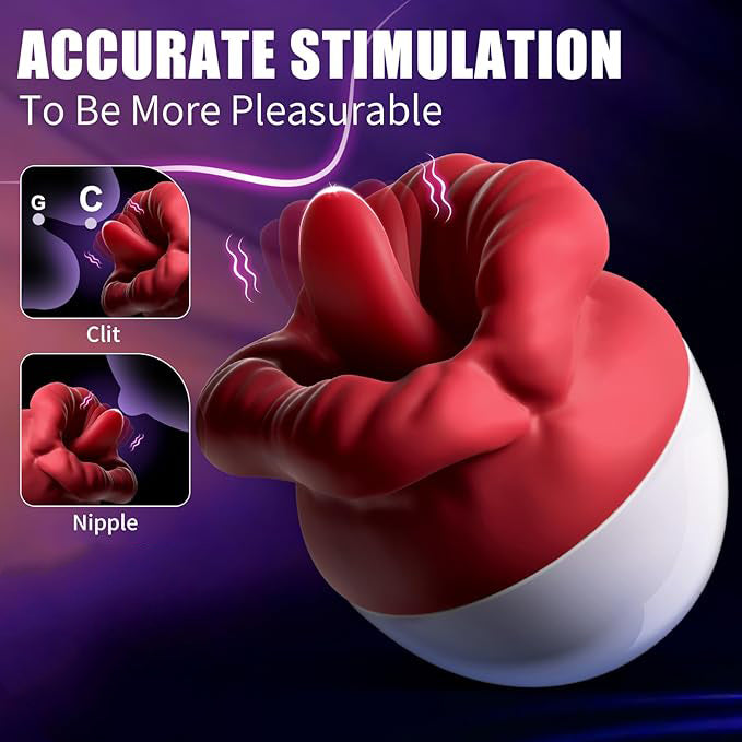 Rose Sex Toys Vibrator For Women - Adult Toys With 10 Vibrating & 10 Tongue Licking Modes
