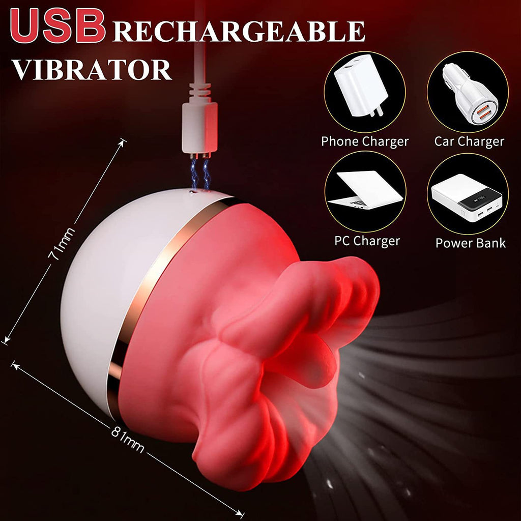Rose Sex Toys Vibrator For Women - Adult Toys With 10 Vibrating & 10 Tongue Licking Modes