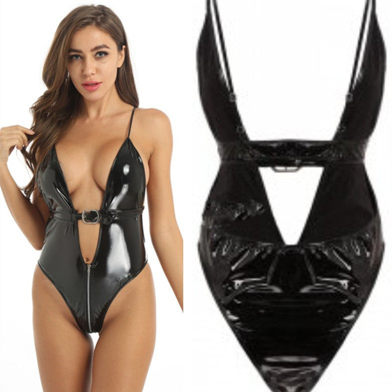 Women's Fashion One Piece Zip Bodysuit