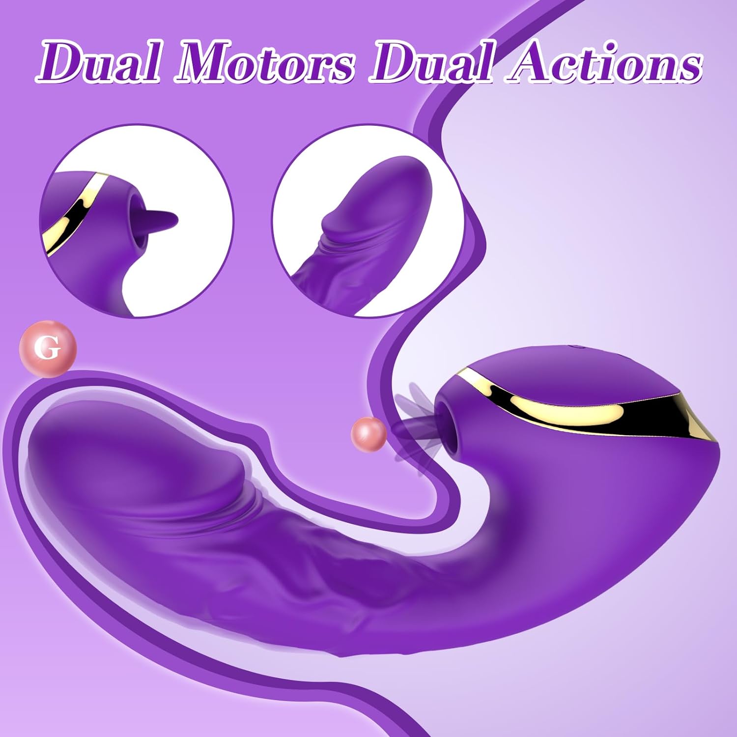 G Spot Vibrator 2 In 1 Wearable Vibrator Dildo With 10 Licking & Powerful Vibration
