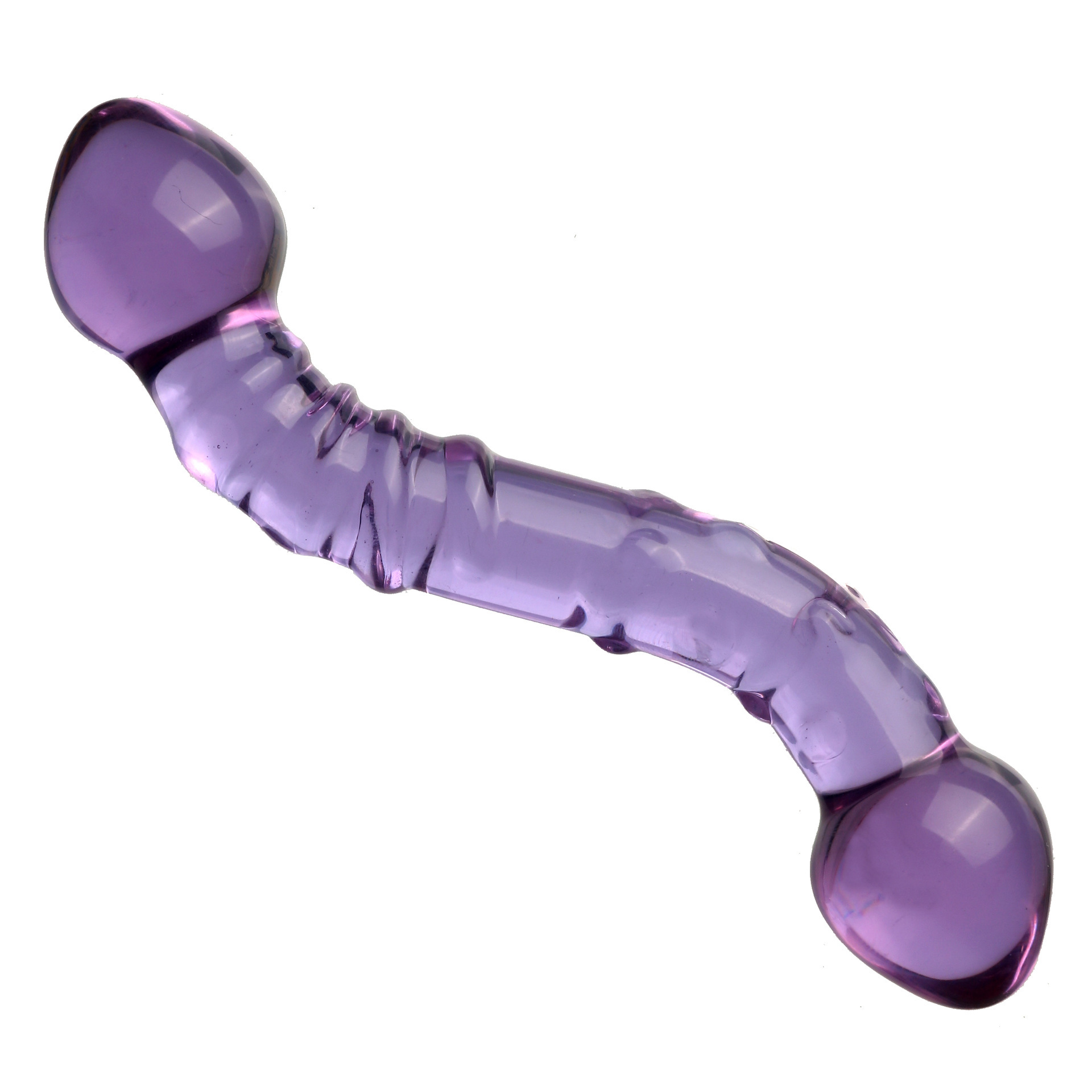 Double Dildo – S-Curved Transparent Glass Toy for Women 1 Double Dildo